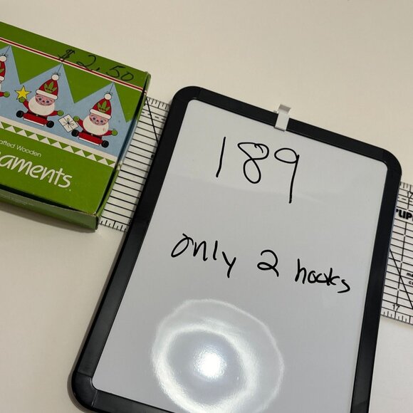 Vintage Christmas Ornament Set Wood Handcrafted 1983 Santa 4 Piece Box Tree 2.5" - Picture 16 of 16